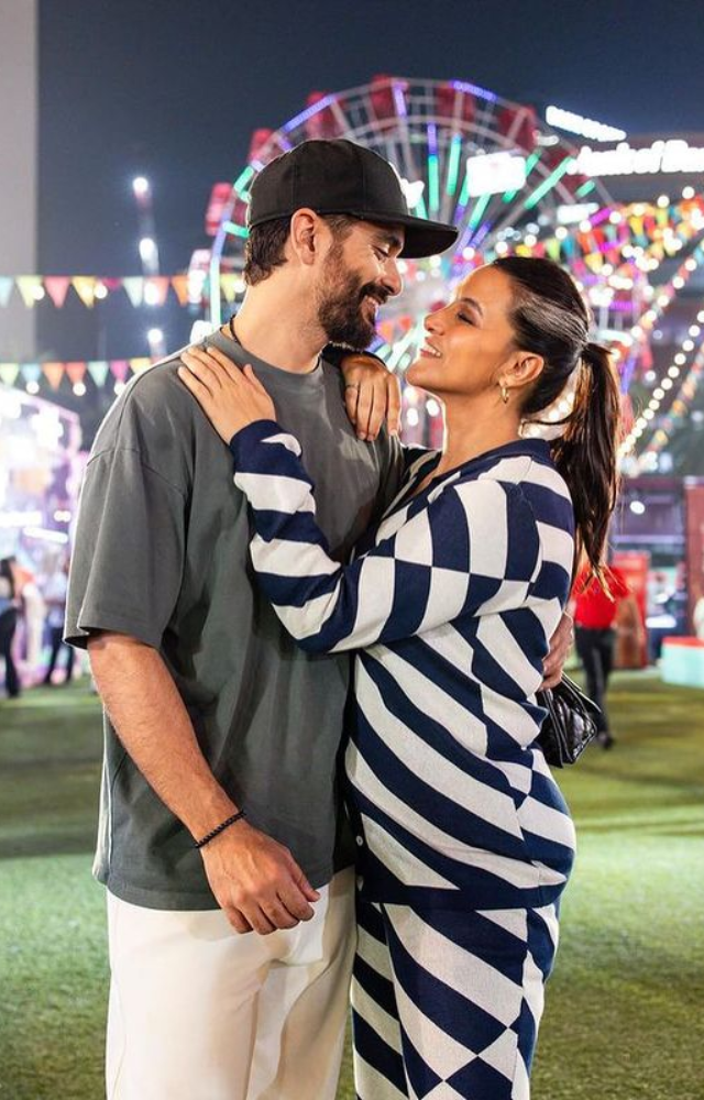 At Jio World Garden, Neha Dhupia and Angad Bedi enjoy happy times, basking in the lively ambiance and making memories of bliss spent together.