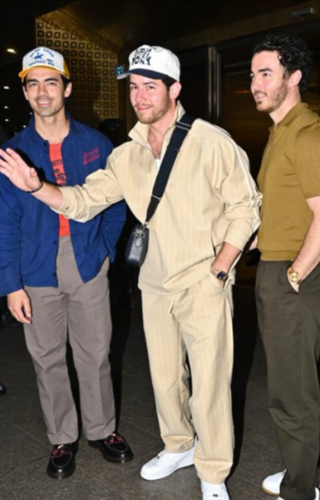 Nick, Kevin, and Joe Jonas touch down in Mumbai, sparking anticipation for their electrifying Lollapalooza performance.