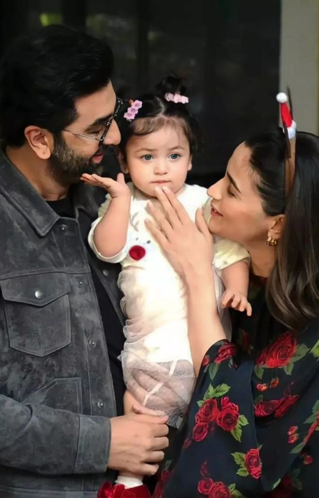 Raha with Ranbir and Alia for Christmas celebrations at the Kapoor family, sharing festive cheer and creating cherished memories in the heart of family warmth.