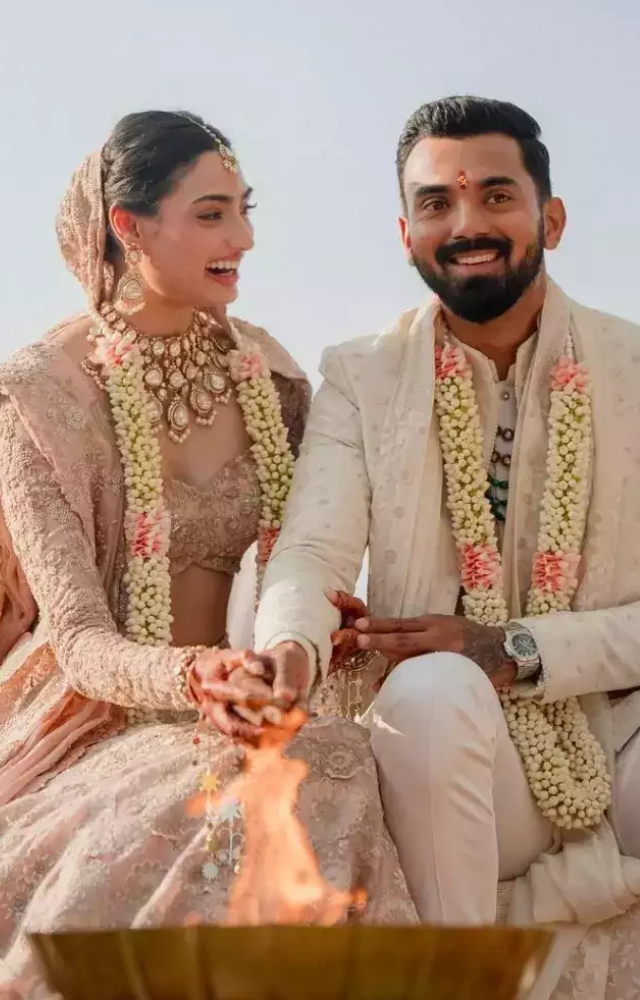 On January 23, 2023, Athiya Shetty, Sunil Shetty`s daughter, and KL Rahul tied the knot in front of their respective families