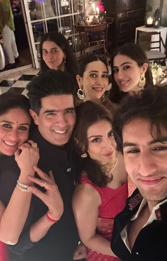 Discover the enchantment of Diwali at Manish Malhotra`s residence, where famous people adorn the night with flair and joyous celebration.