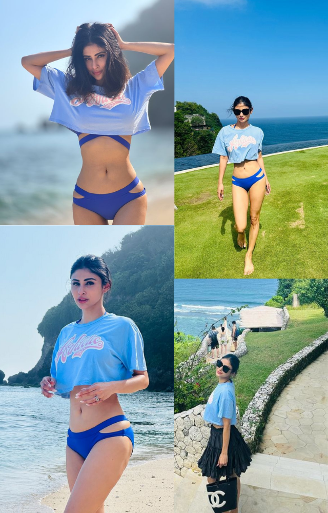 Mouni Roy Morning in Blue at the beach