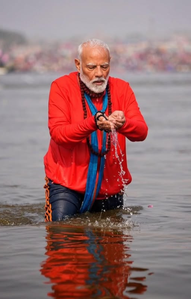 PM Modi Takes A Holy Dip At Maha Kumbh