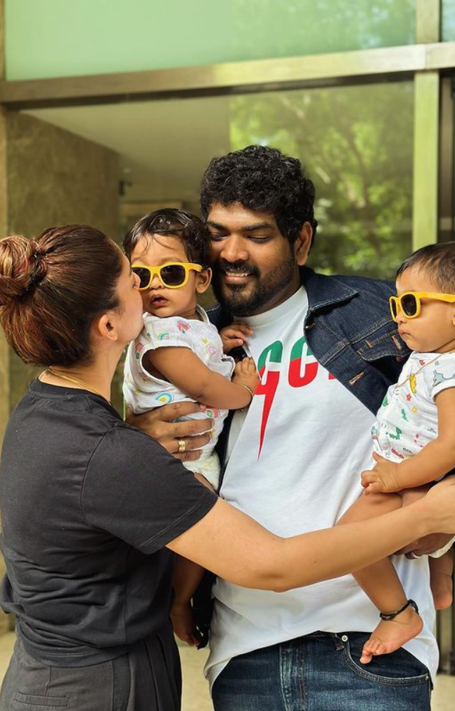 Nayanthara and Vignesh, a complete family with both kids, sharing precious moments that define their beautiful journey together.