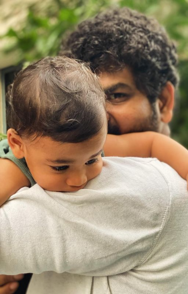 Vignesh Shivan, a doting father, cherishes special moments with his beloved son, creating everlasting memories.