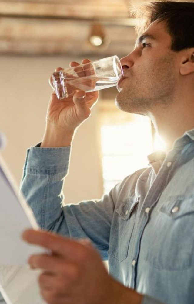 Maintaining a healthy diet and hydration levels go hand in hand. Try to limit your intake of high-sugar sodas to water to help keep your body as regulated