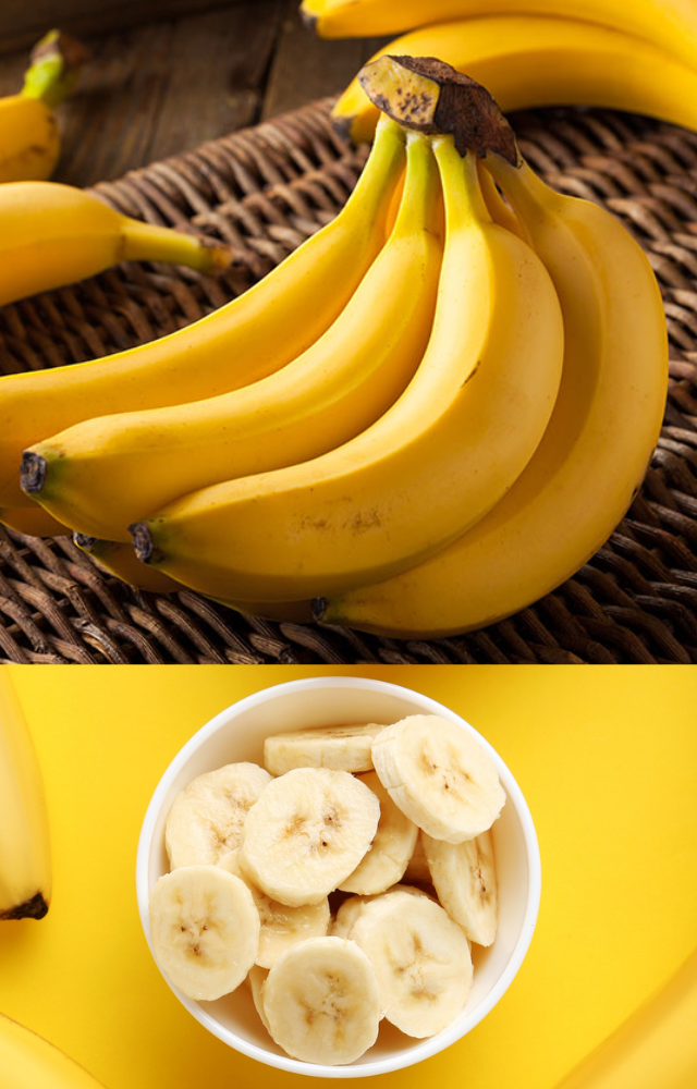 Bananas, which are high in potassium and carbs, give you rapid energy and help keep your muscles from cramping up during a workout.