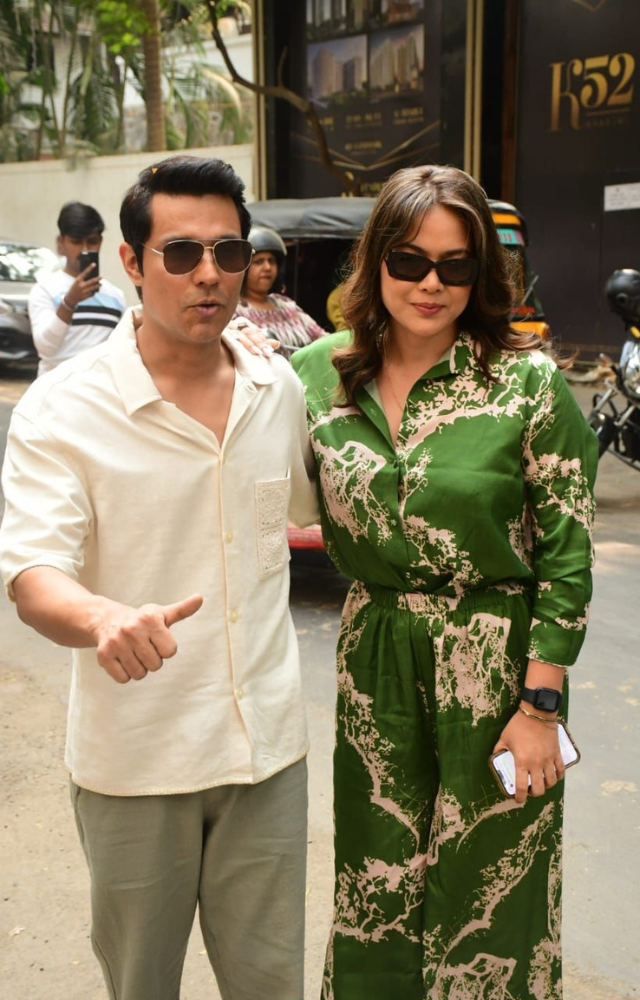 Randeep Hooda and Lin Laishram step out, sharing moments of joy and casual conversations.
