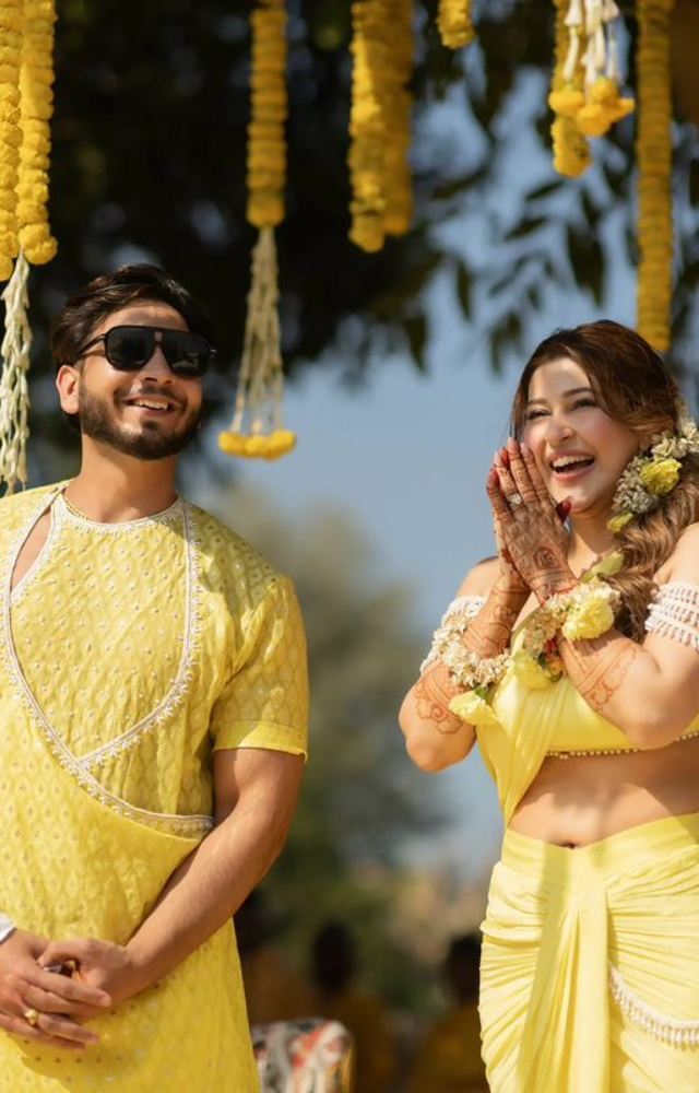 Happiness Overflows as Sonarika and Vikas Bask in the Glow of their Vibrant Haldi Ritual.