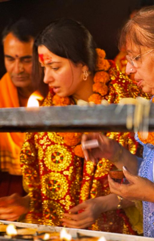 Tamannaah, accompanied by loved ones, visits Kamakhya Temple, embracing the sacred ambiance and seeking blessings for a blissful journey.