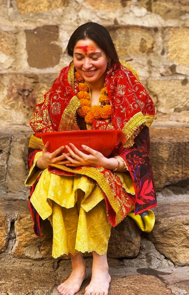Tamannaah Bhatia on a spiritual journey at Kamakhya Temple, where she seeks divine blessings in the company of her dear ones.
