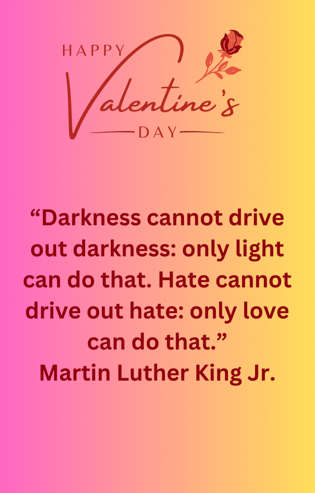 Darkness cannot drive out darkness: only light can do that. Hate cannot drive out hate: only love can do that.
