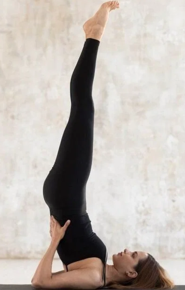 The first position that is frequently recommended to treat thyroid issues is shoulderstand. It increases blood flow to the upper body glands