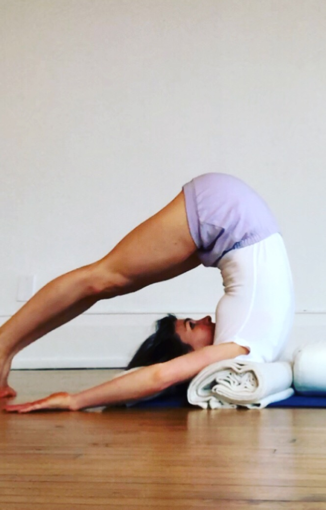 Your thyroid is said to receive the same stimulation in plow stance as it does in shoulderstand. Plow pose might be simpler for you to do.



