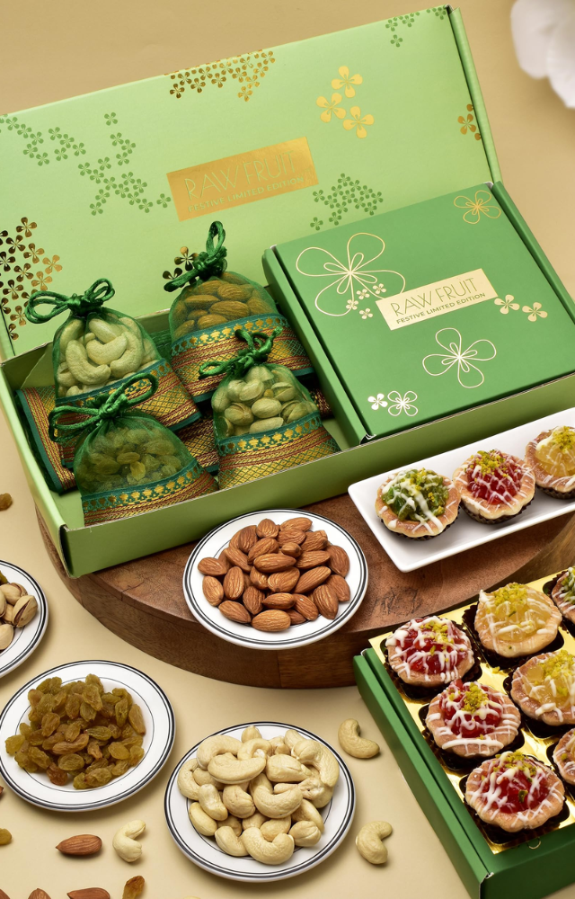 Delight your loved ones with a beautifully curated hamper of chocolates, dry fruits, and traditional Eid sweets.