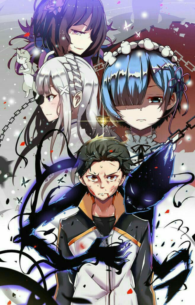 Subaru dies, revives, and suffers again in a brutal fantasy world. Dark, emotional, and gripping.
