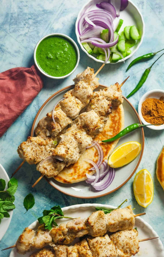 Known for their creamy texture, these soft and juicy chicken kebabs melt in your mouth with every bite.
