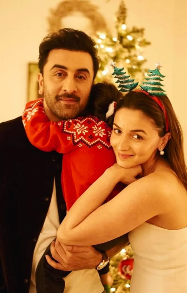 Ranbir Kapoor and Alia Bhatt share an adorable glimpse of their first Christmas with daughter Raha, melting hearts.