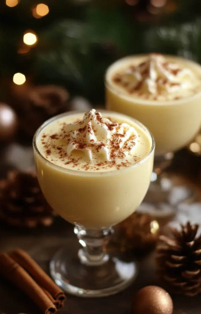 Indulge in the rich and creamy flavors of traditional eggnog, a festive favorite that never goes out of style.
