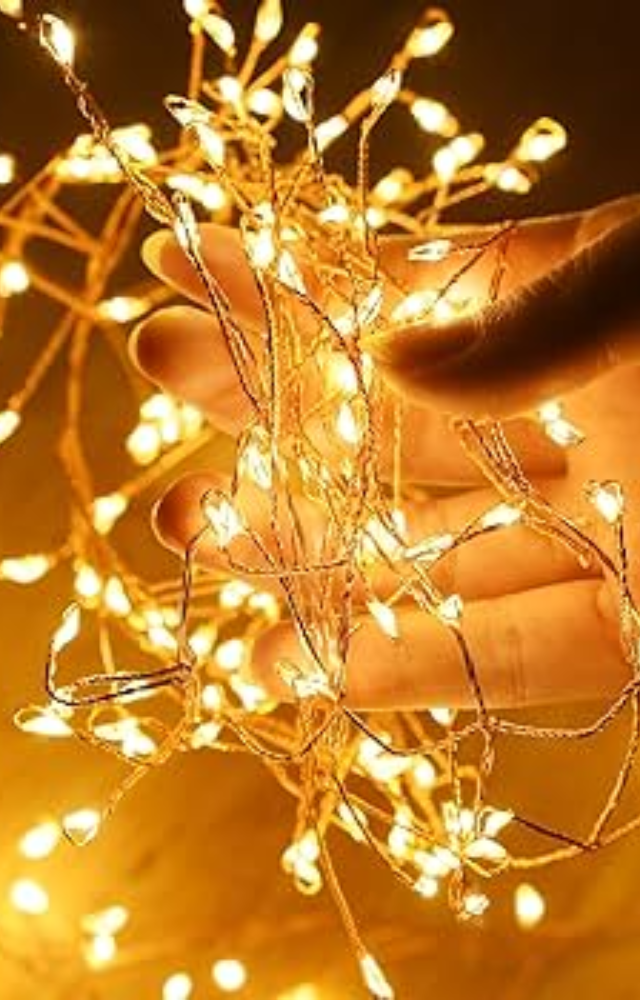 Illuminate your home with twinkling fairy lights, bringing a warm, magical glow.