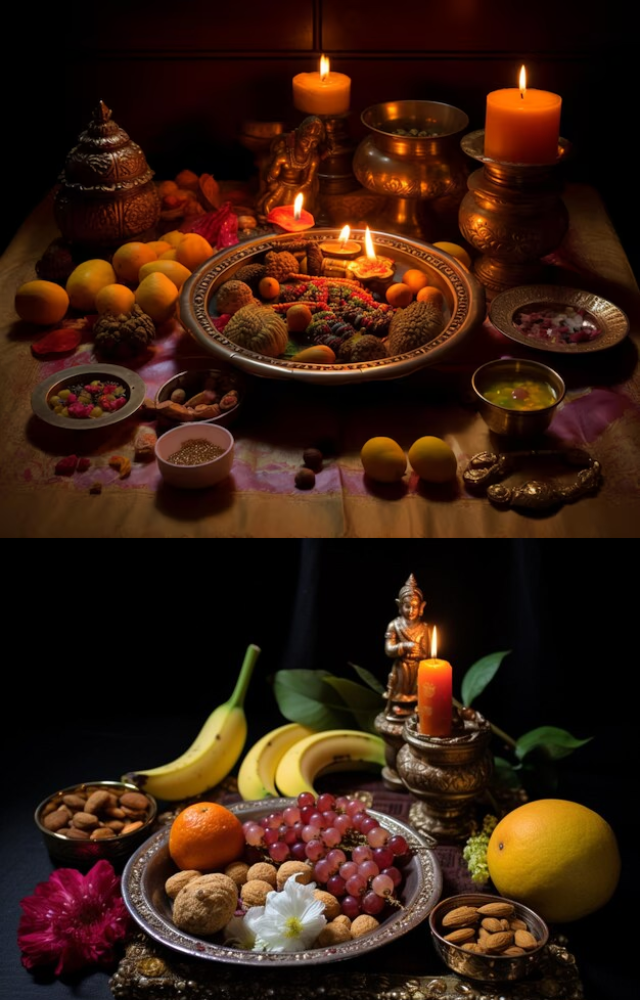 Prepare sweets, fruits, and betel leaves as offerings during the pooja to invite prosperity and blessings.