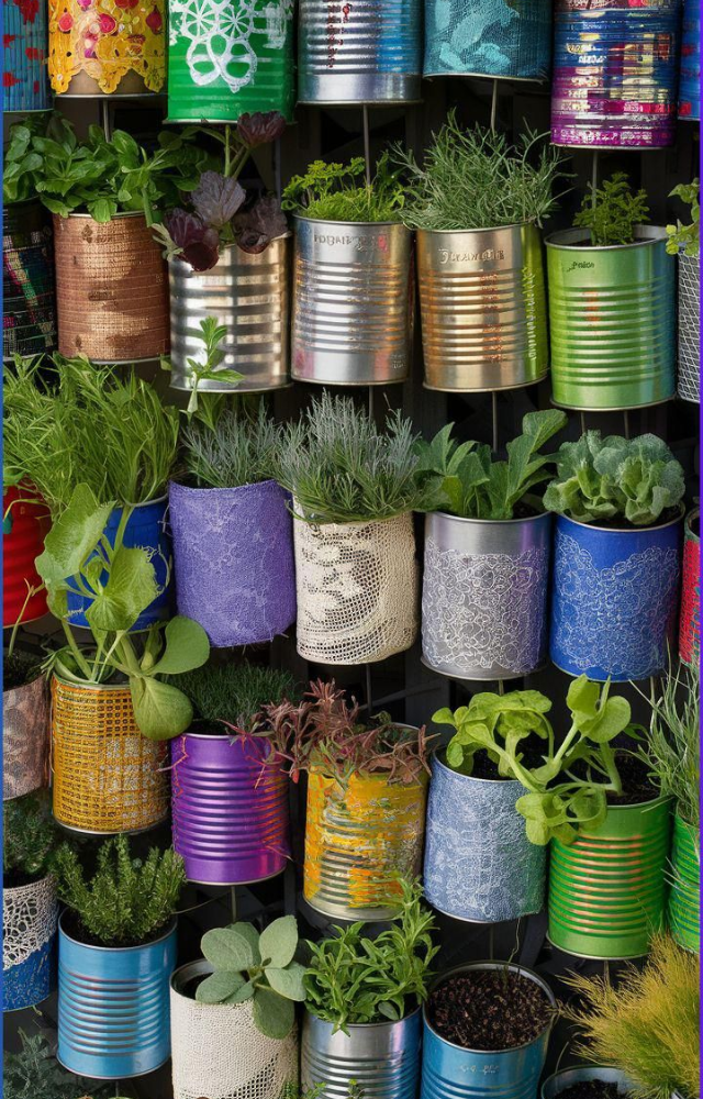 Decorate used cans with jute, paint, or fabric and turn them into beautiful indoor or balcony planters.
