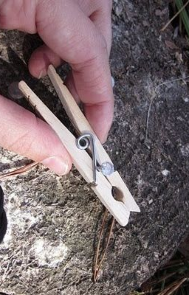 Avoid hitting your fingers while hammering nails by holding them in place with a clothespin.
