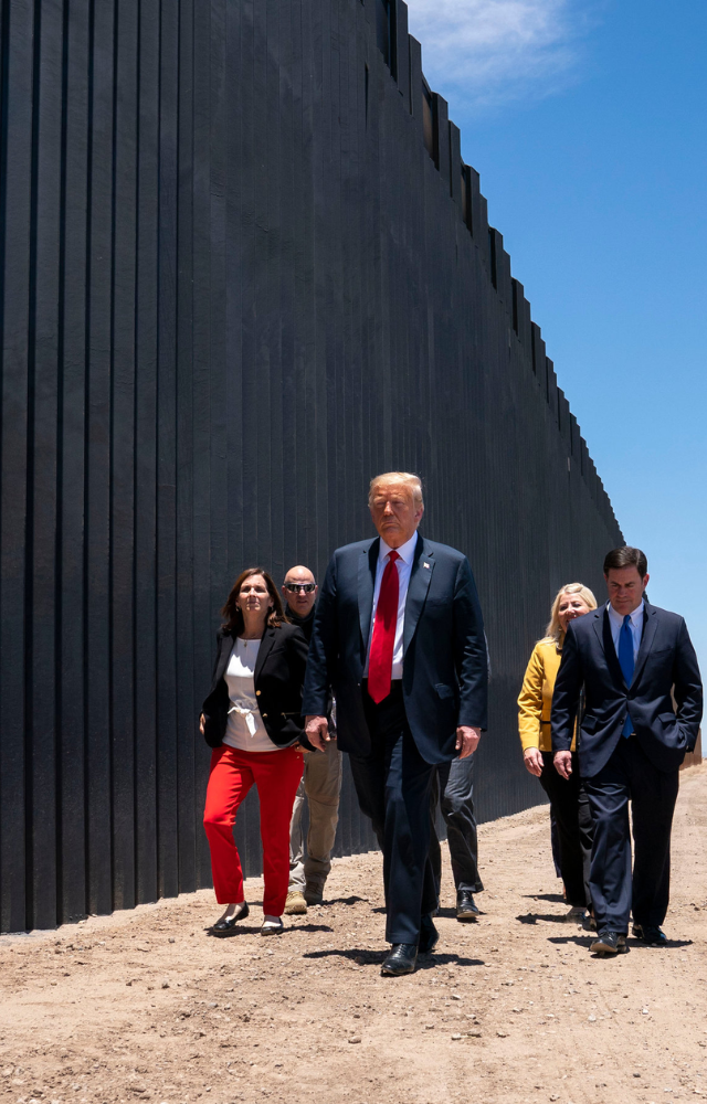 Trump emphasized building a border wall as part of his efforts to enhance U.S. border security.