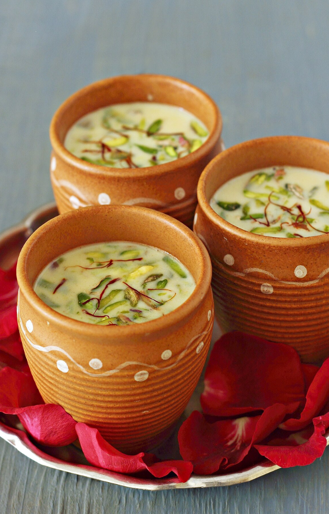 A Holi favorite, this saffron and almond-infused drink keeps you cool and refreshed.