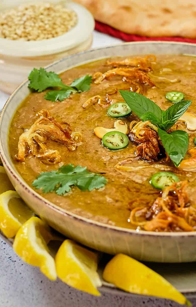 A slow-cooked delicacy of meat, lentils, and wheat, haleem is a hearty and flavorful dish enjoyed during Eid gatherings.