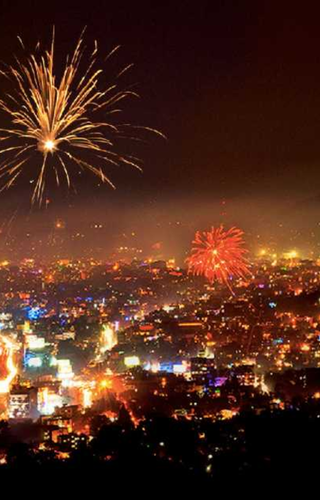 Experience the Festival of Lights in India, with dazzling fireworks, colorful rangolis, and festive joy.