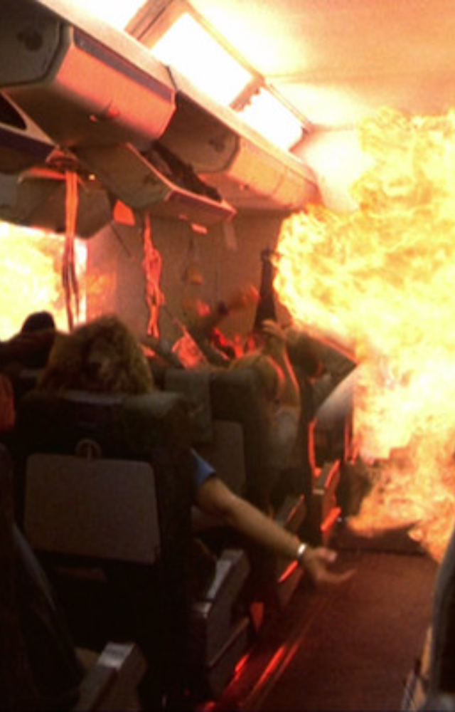 The terrifying mid-air explosion sets the tone for the franchise—sudden, brutal, and unforgettable.