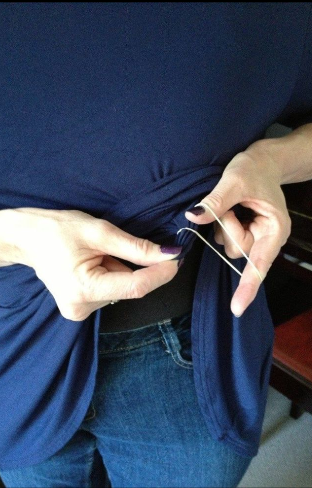 Turn a baggy tee into a chic crop in seconds. Perfect for styling on the go without cutting your shirt.
