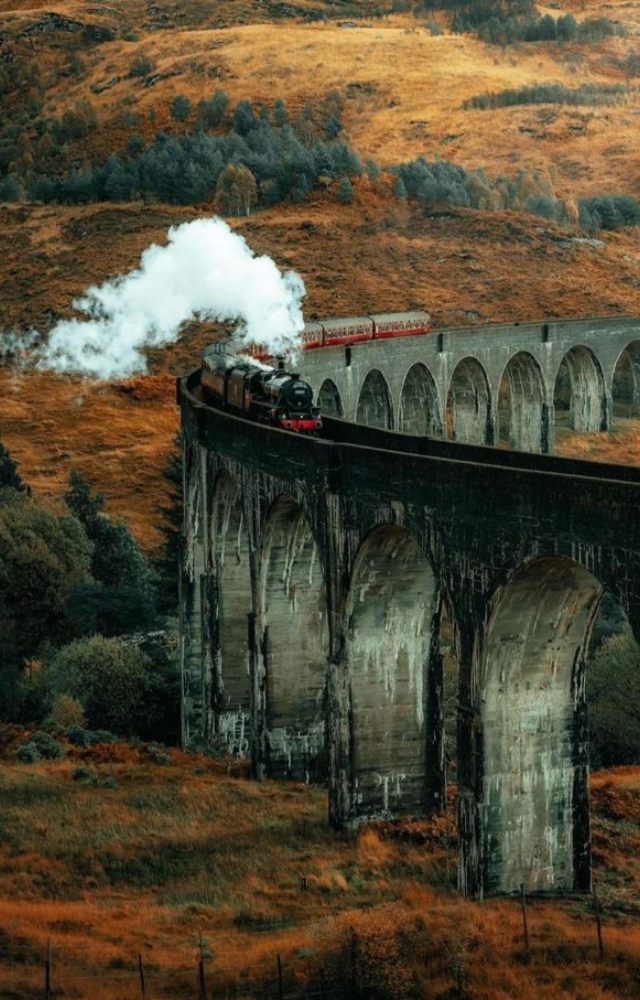 Remember the Hogwarts Express? This iconic railway bridge appears in multiple films — ride a steam train just like the students did!
