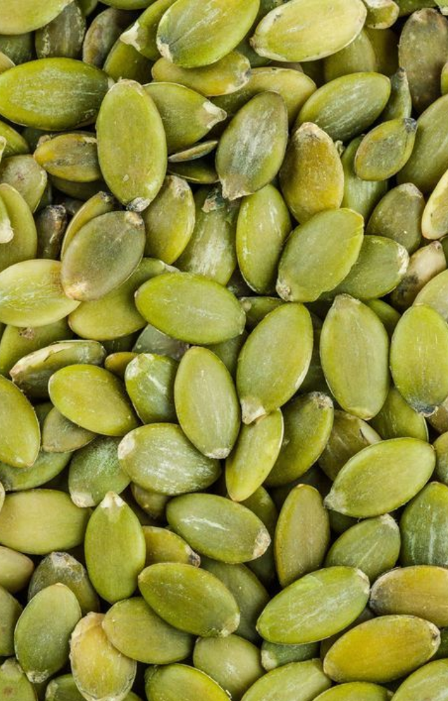 Full of magnesium and zinc, these crunchy seeds support immunity, sleep, and muscle function.
