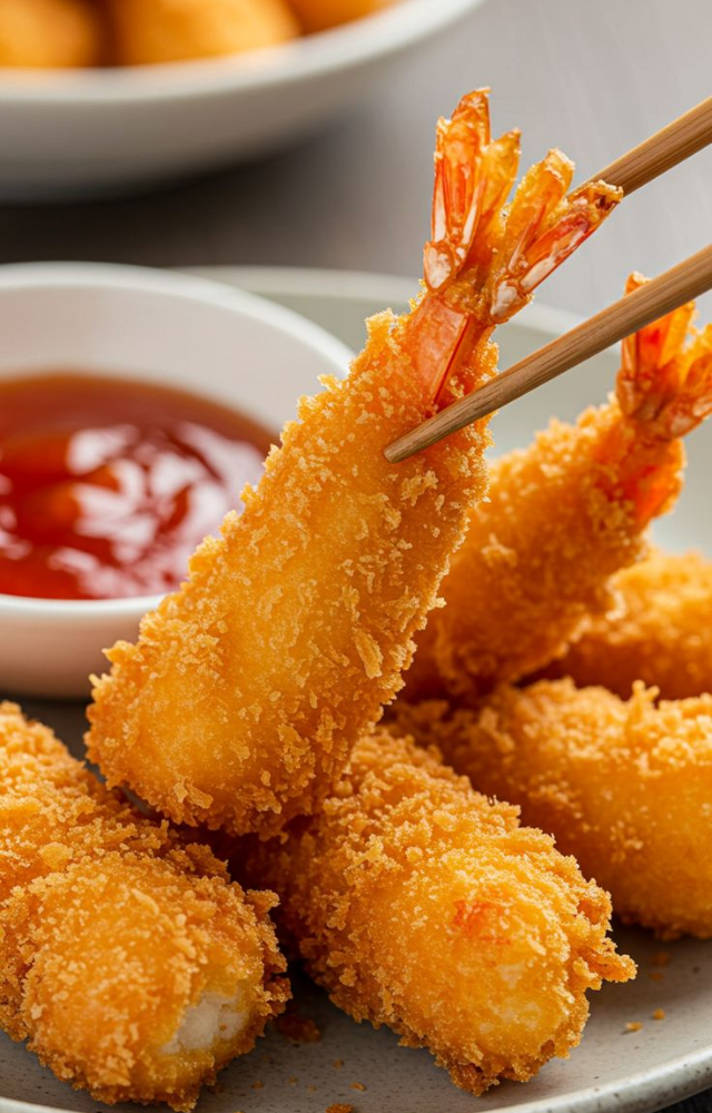 Lightly battered and deep-fried seafood or veggies—crispy, golden, and perfect for Indian snack lovers!
