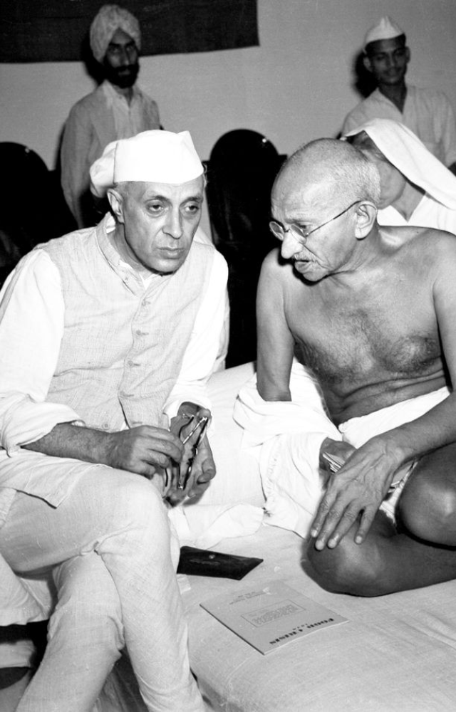 Mahatma Gandhi had a major influence on Nehru`s political philosophy, which led him to adopt a nonviolent stance.