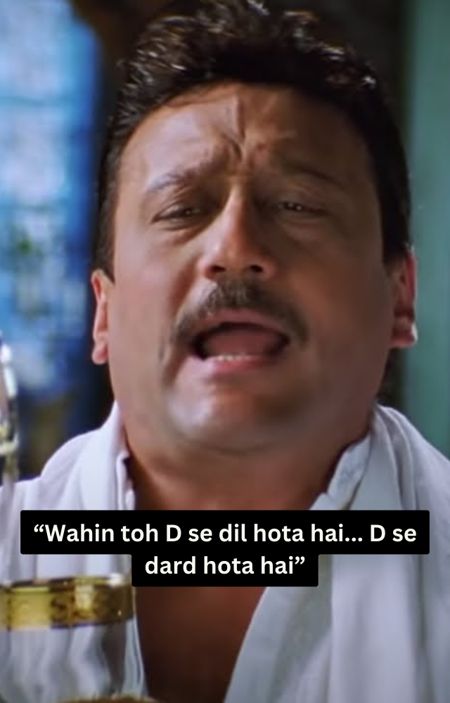 This powerful line from Devdas captures the essence of emotions and struggle.