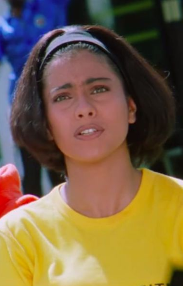 A college love triangle that became a cultural phenomenon—Kajol at her emotional best.