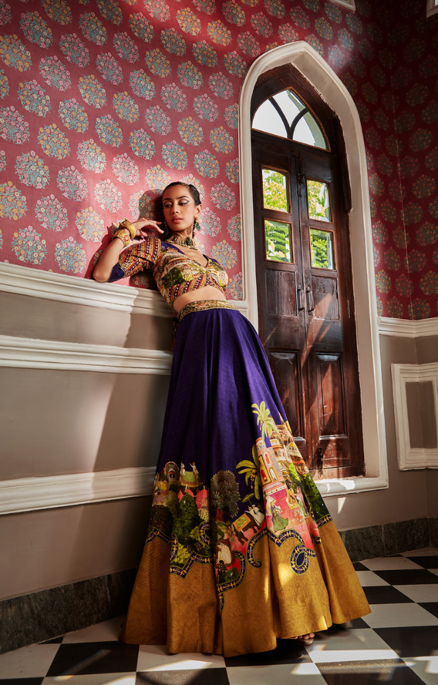 Blend traditional silhouettes with modern designs, like lehengas with contemporary cuts or stylish sarees.