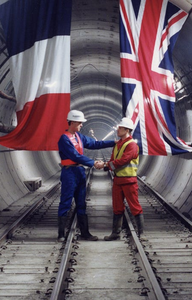 Stretching 50.5 km, the Channel Tunnel links the UK and France under the English Channel, serving as a key transportation route.