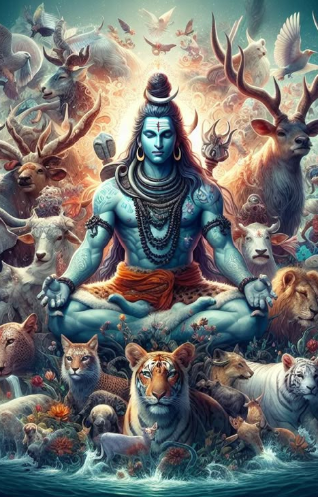 The Lord of all creatures, Pashupatinath, symbolizes protection and compassion. This form is revered for granting salvation.