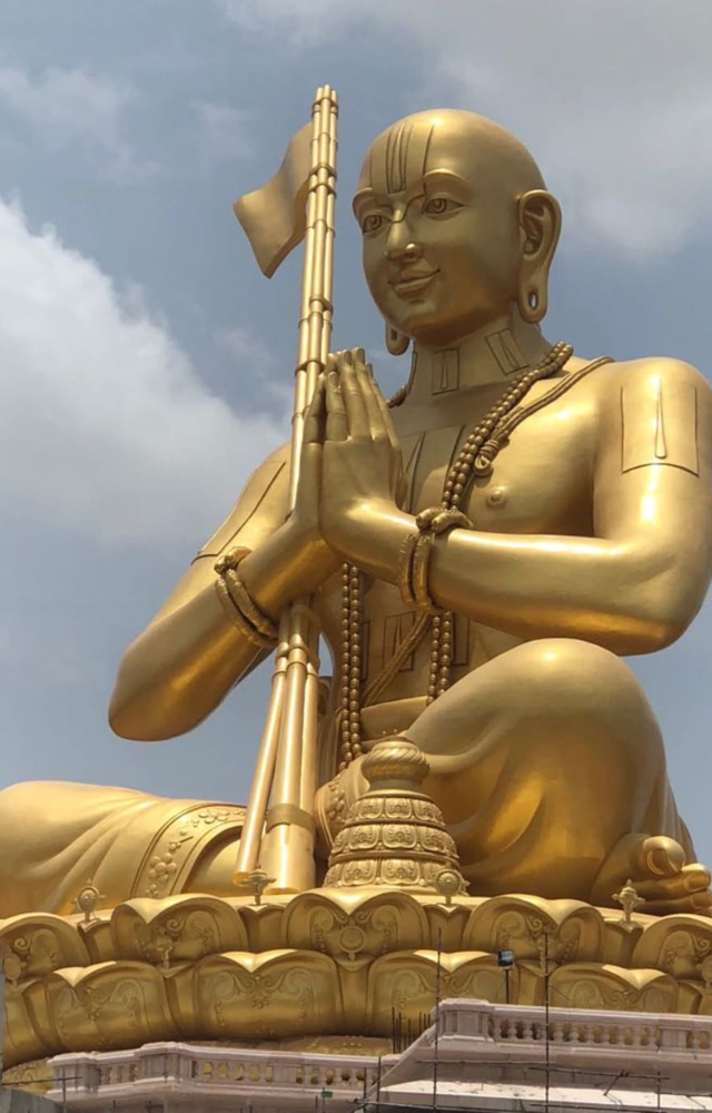 A 65.8-meter statue dedicated to Saint Ramanujacharya, symbolizing equality and devotion.