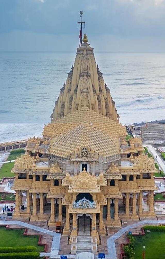 The first among the 12 Jyotirlingas, Somnath is known for its divine energy and historical significance. Experience the mesmerizing evening aarti by the sea.