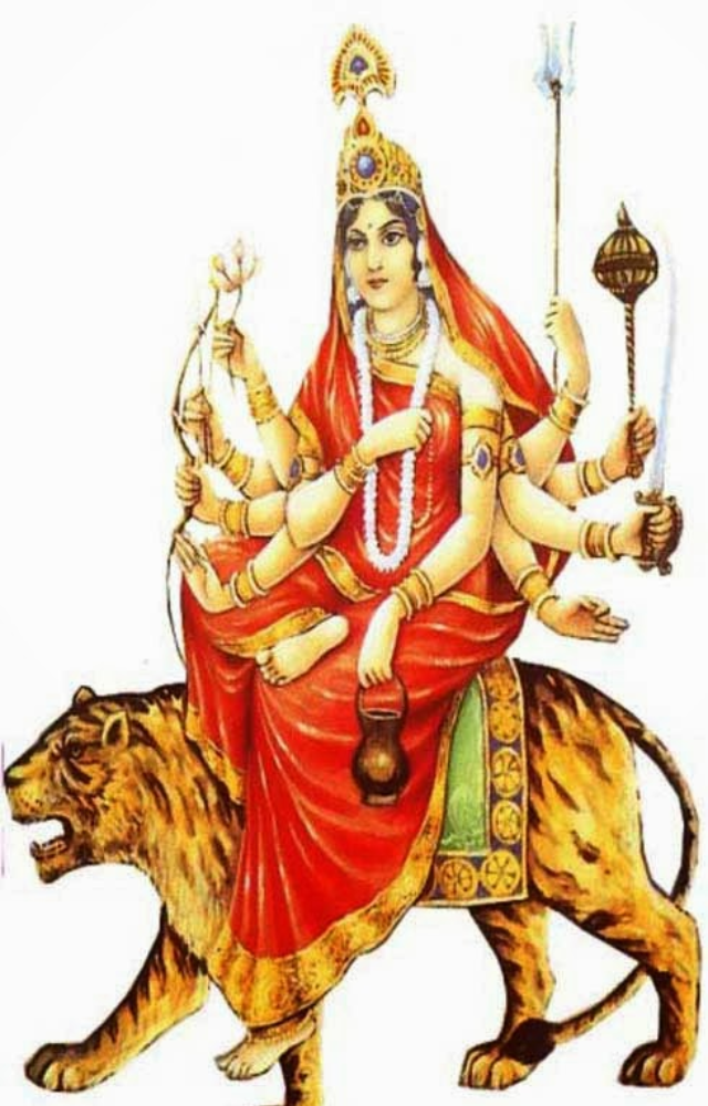 Goddess Chandraghanta represents fearlessness and bravery, inspiring strength.