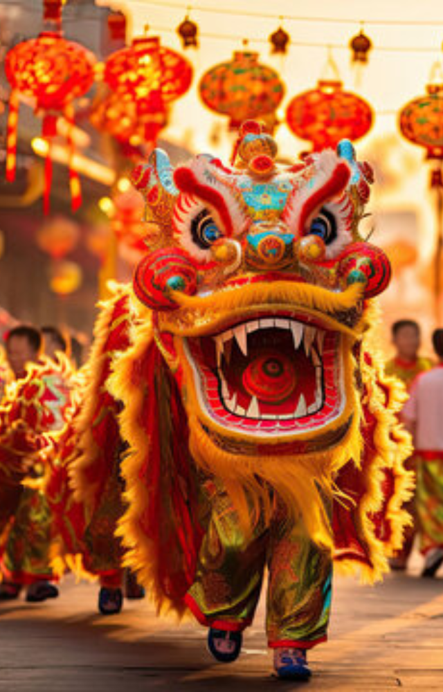 Experience the grandeur of Chinese New Year with dragon dances, lantern festivals, and vibrant fireworks.