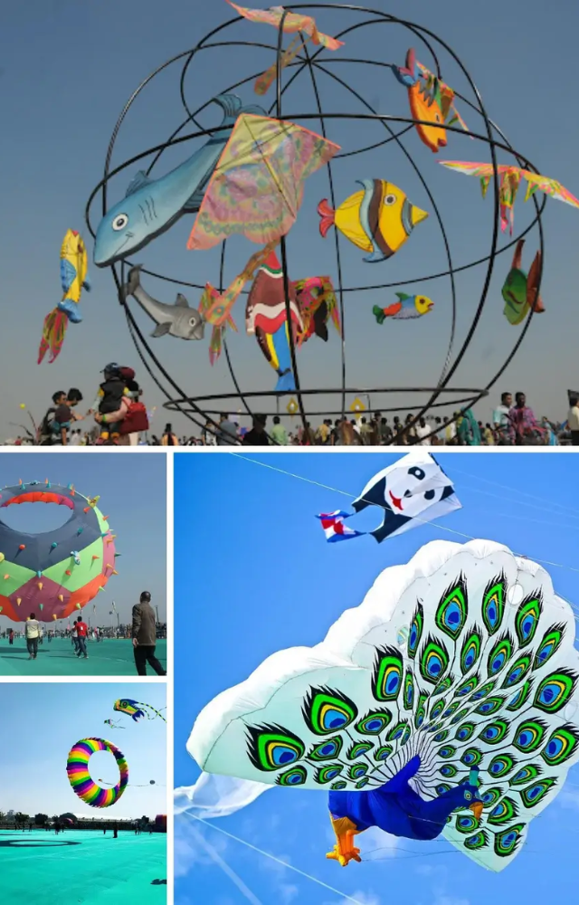 Experience the International Kite Festival, where the skies light up with vibrant colors and energy.