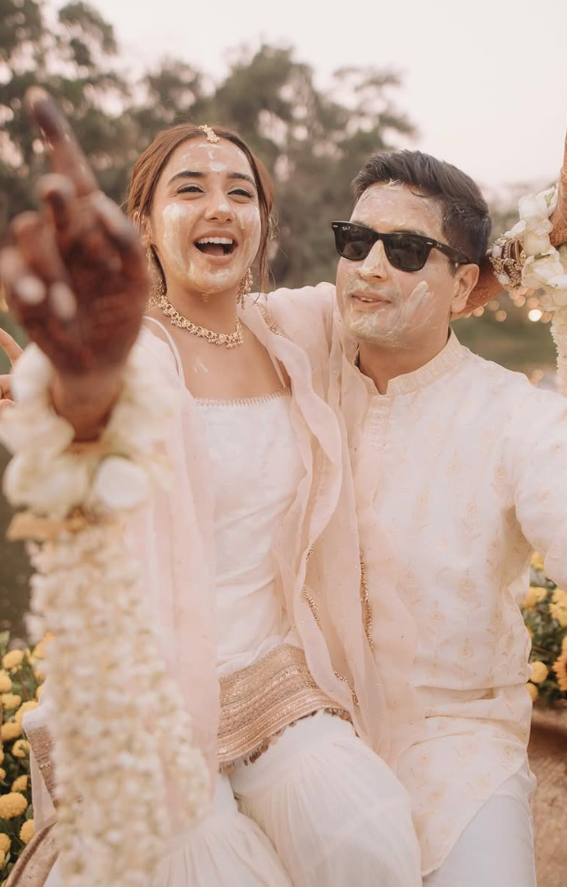 The couple shines in their haldi ceremony, radiating happiness in their latest Instagram pictures.