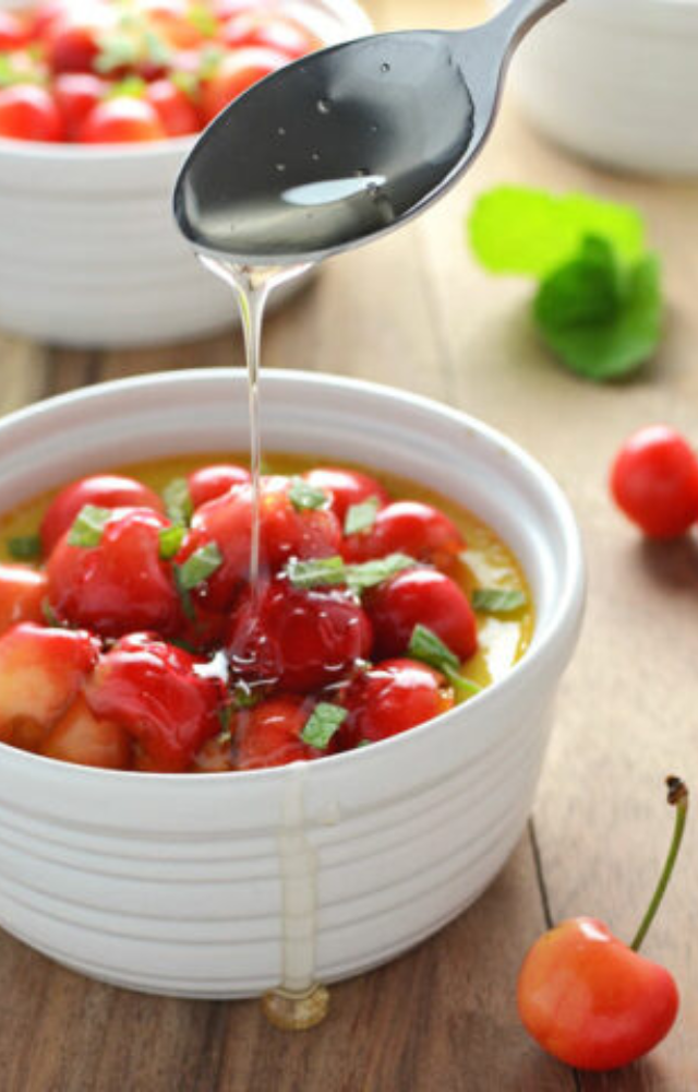A refreshing mix of seasonal fruits and creamy custard sweetened naturally with honey. Light and delicious!