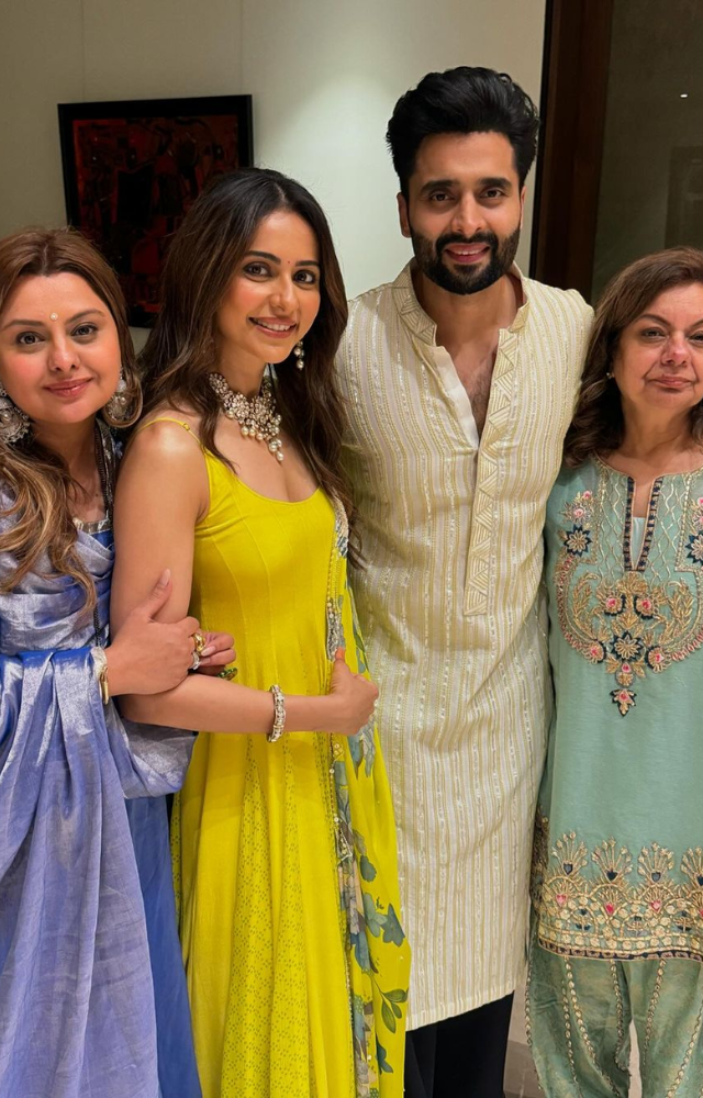 Rakul and Jackky’s Instagram features their Ganpati celebration, highlighting the festive decor and their infectious joy.
